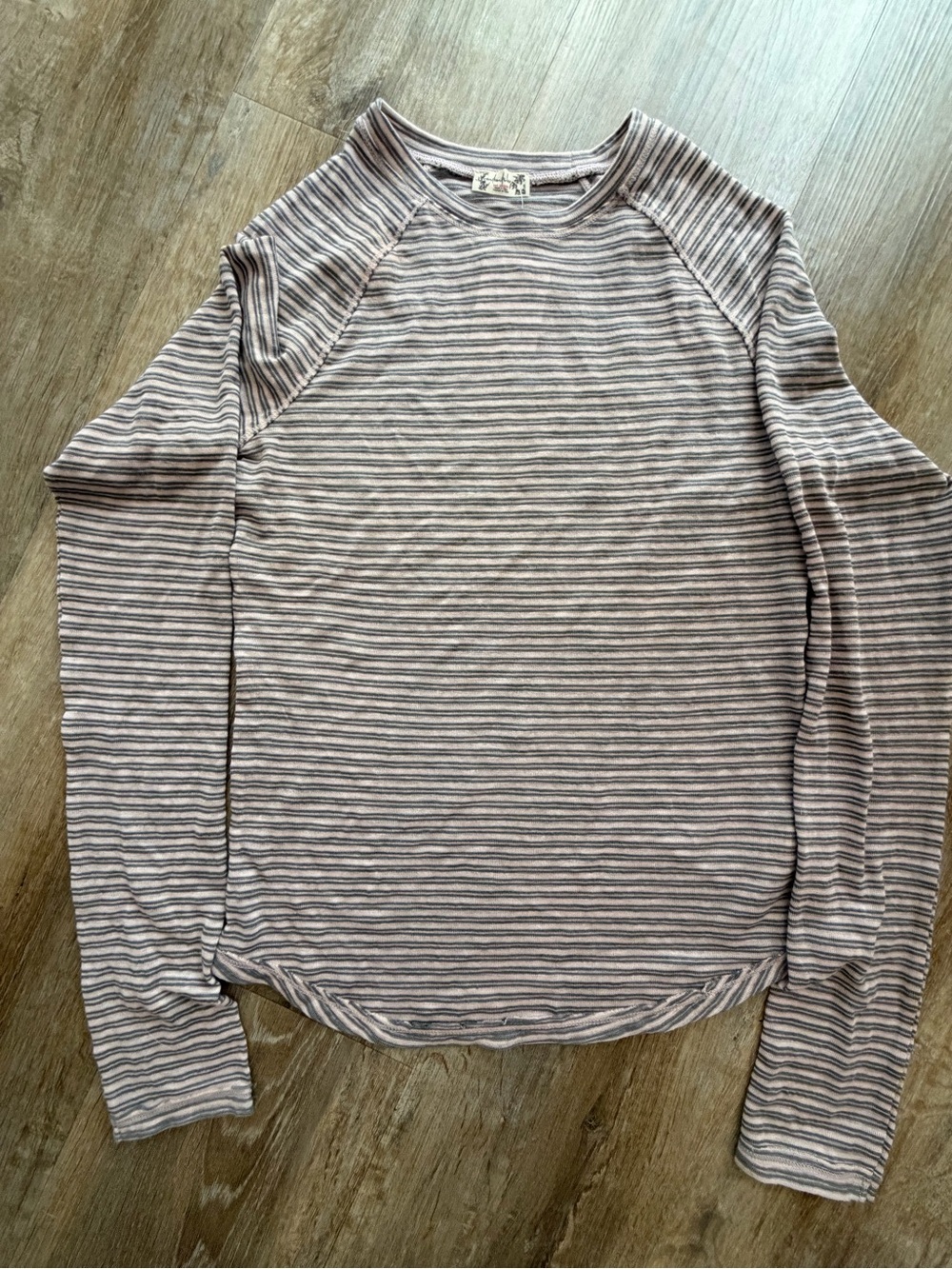 NWT Free People Pink Combo Striped Long Sleeve